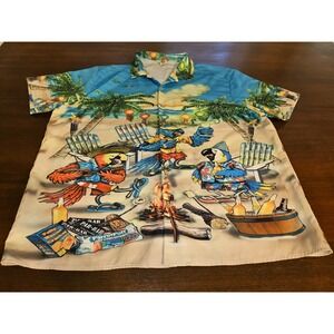 Hardaddy Shirt Men's 2XL Parrot Beach Camping Marshmallow‎ Magarita